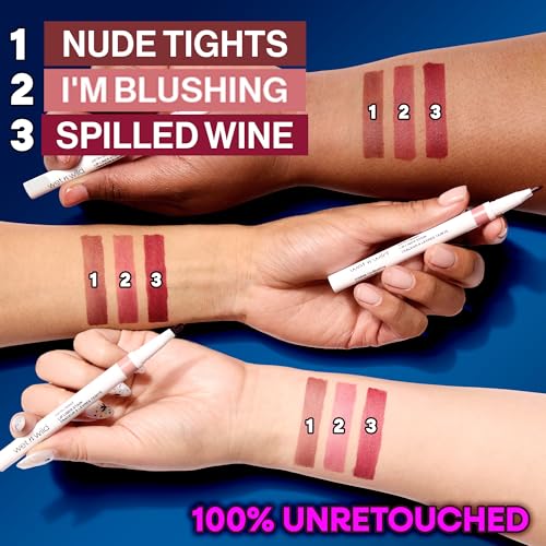 Perfect Pout Lip Liner Stain, Long-Lasting Transfer-Proof Formula with Blade-Like Applicator for Precision & Full Lip Coverage, Vegan & Cruelty-Free - Nude Tights