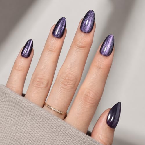 Purple Cat Eye Press On Nails