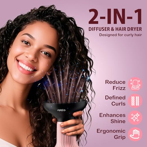 Diffuser Hair Dryer for Curly Hair 2-in-1