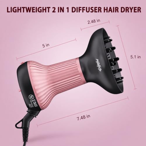 Diffuser Hair Dryer for Curly Hair 2-in-1