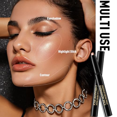 Eyeshadow Stick Matte Eye Shadow Pencil Cream to Powder Eye Brightener Crayon Long-Lasting