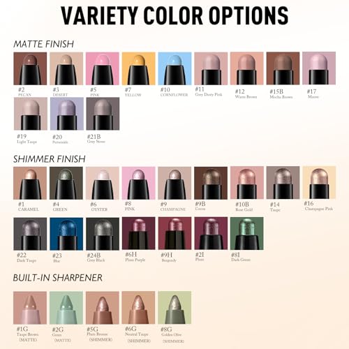 Eyeshadow Stick Matte Eye Shadow Pencil Cream to Powder Eye Brightener Crayon Long-Lasting