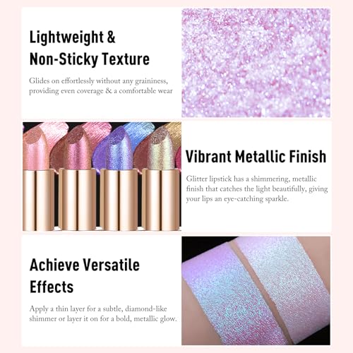 Gold Holographic Glitter Lipstick