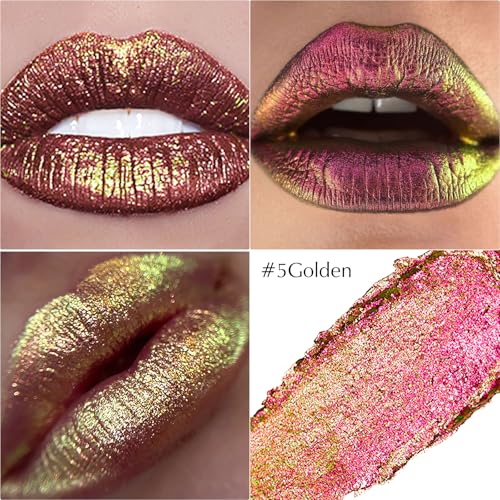 Gold Holographic Glitter Lipstick