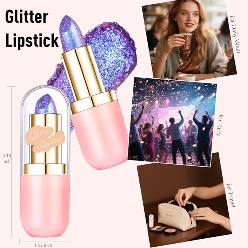 Gold Holographic Glitter Lipstick
