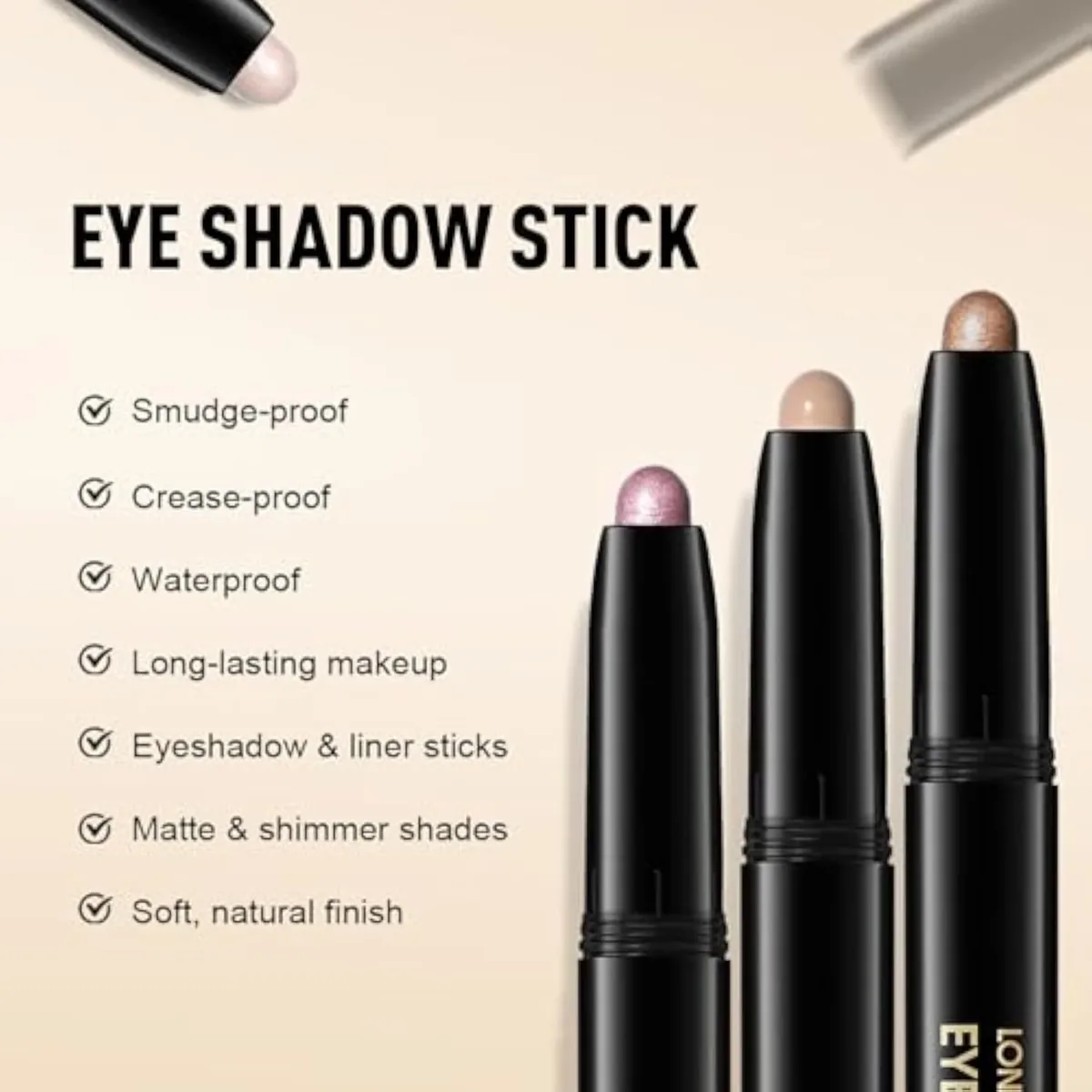 Eyeshadow Stick Matte Eye Brightener Pencil Cream Nude Eye Shadow Base Crayon Long-Lasting Crease-Proof Naked Eyeshadow Blendable High Pigmented Single Eyeliner Makeup for Wo