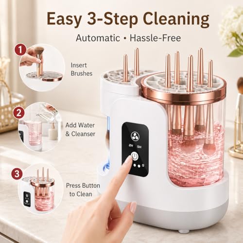 Electric Brush Cleaner with Automatic Drying