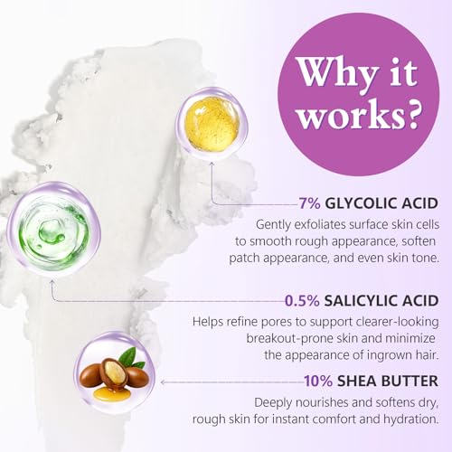 Glycolic Acid Exfoliating Body Stick with 7% AHA & 0.5% BHA – Solid Body Exfoliator for Ro