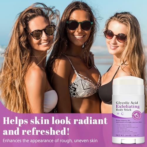 Glycolic Acid Exfoliating Body Stick with 7% AHA & 0.5% BHA – Solid Body Exfoliator for Ro