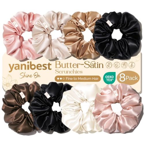 8 Piece Satin Scrunchies