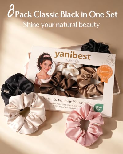 8 Piece Satin Scrunchies