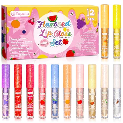 Fruit Flavored Lip Gloss Set, 12 Pieces