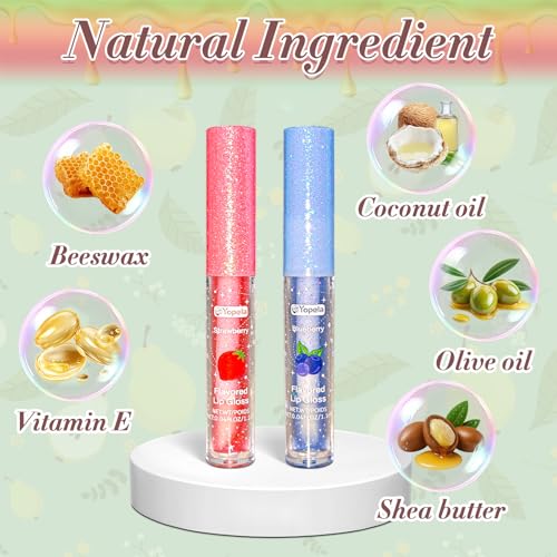 Fruit Flavored Lip Gloss Set, 12 Pieces