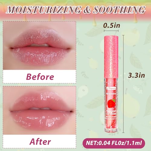 Fruit Flavored Lip Gloss Set, 12 Pieces