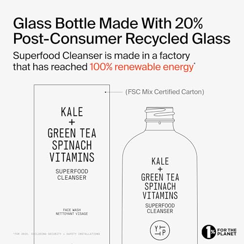 Superfood Facial Cleanser - Kale + Green Tea Daily Face Wash