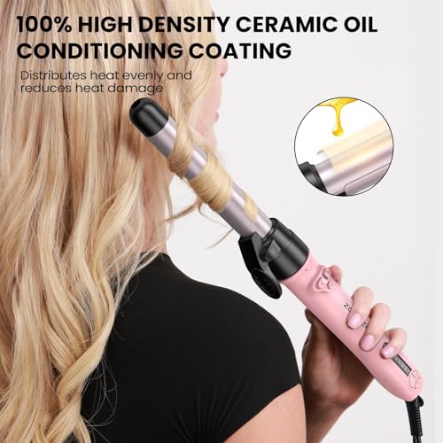 Rotating Automatic Curling Iron Set 3 Ceramic Barrels Long Hair