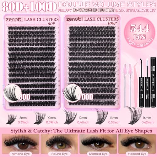 Lash Clusters Kit Fluffy 80D 100D Eyelash Clusters K