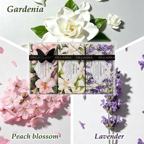 Floral Cold Process Soap Bars with Natural Oil 3 Bars